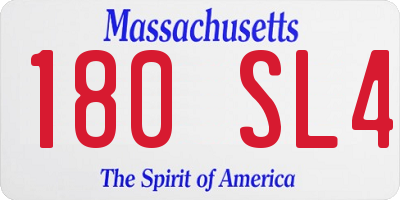 MA license plate 180SL4