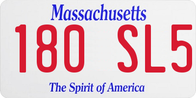 MA license plate 180SL5