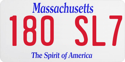 MA license plate 180SL7