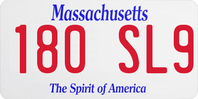 MA license plate 180SL9