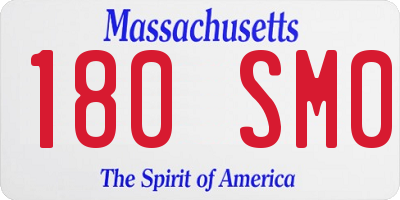 MA license plate 180SM0