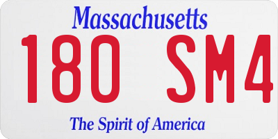 MA license plate 180SM4