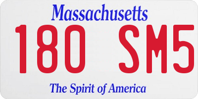 MA license plate 180SM5