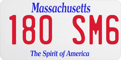 MA license plate 180SM6