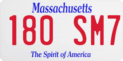 MA license plate 180SM7