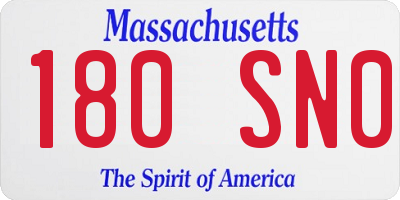 MA license plate 180SN0