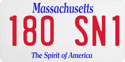 MA license plate 180SN1