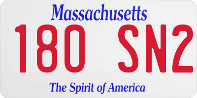 MA license plate 180SN2