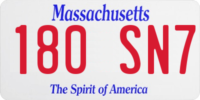 MA license plate 180SN7