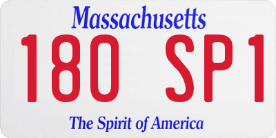 MA license plate 180SP1