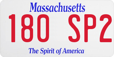 MA license plate 180SP2