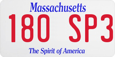 MA license plate 180SP3