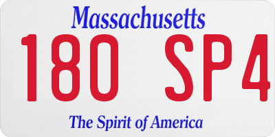 MA license plate 180SP4