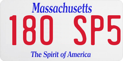 MA license plate 180SP5