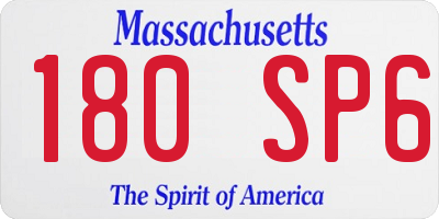 MA license plate 180SP6