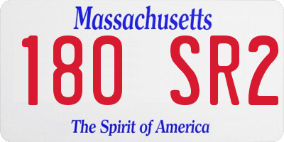 MA license plate 180SR2