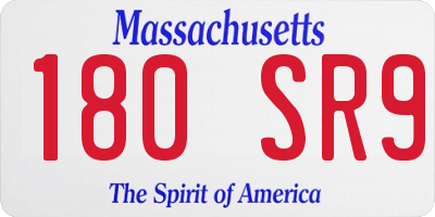 MA license plate 180SR9