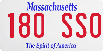 MA license plate 180SS0