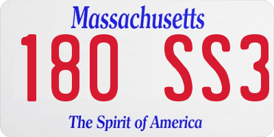 MA license plate 180SS3