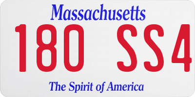 MA license plate 180SS4