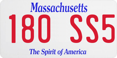 MA license plate 180SS5