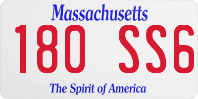 MA license plate 180SS6