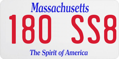 MA license plate 180SS8
