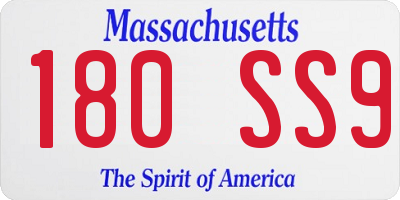 MA license plate 180SS9