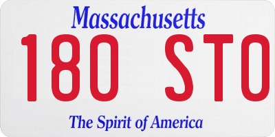 MA license plate 180ST0