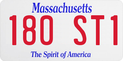 MA license plate 180ST1