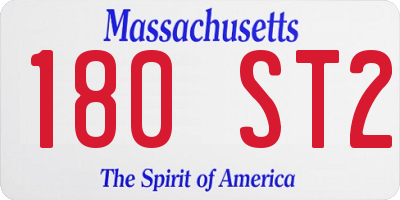 MA license plate 180ST2