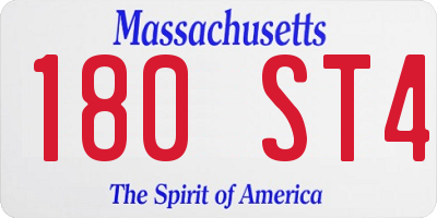 MA license plate 180ST4