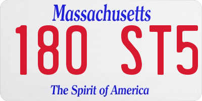 MA license plate 180ST5