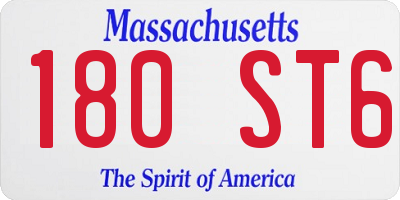MA license plate 180ST6