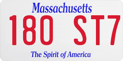 MA license plate 180ST7