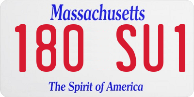 MA license plate 180SU1