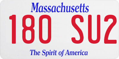 MA license plate 180SU2