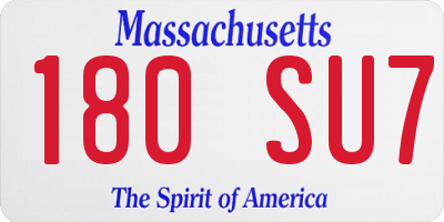 MA license plate 180SU7