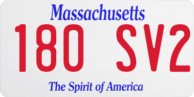 MA license plate 180SV2