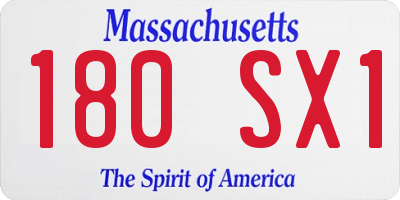 MA license plate 180SX1