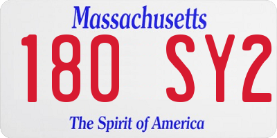 MA license plate 180SY2
