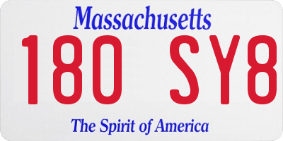 MA license plate 180SY8
