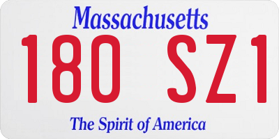 MA license plate 180SZ1