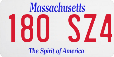 MA license plate 180SZ4