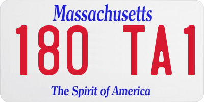MA license plate 180TA1