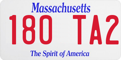MA license plate 180TA2