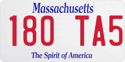 MA license plate 180TA5