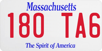 MA license plate 180TA6
