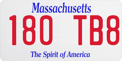 MA license plate 180TB8