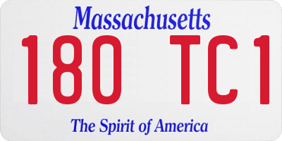MA license plate 180TC1